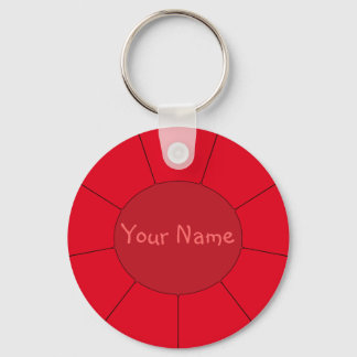 Keychain Red Modern Effects + Your Name Nyckelring