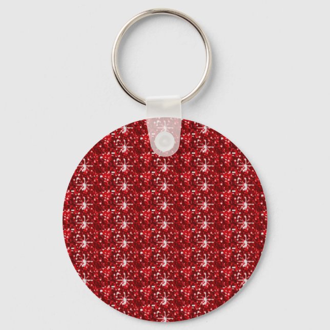 Keychain Red Mörk Glitter Nyckelring (Framsida)