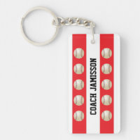 Keychain rött & vit, för baseballlagledare,