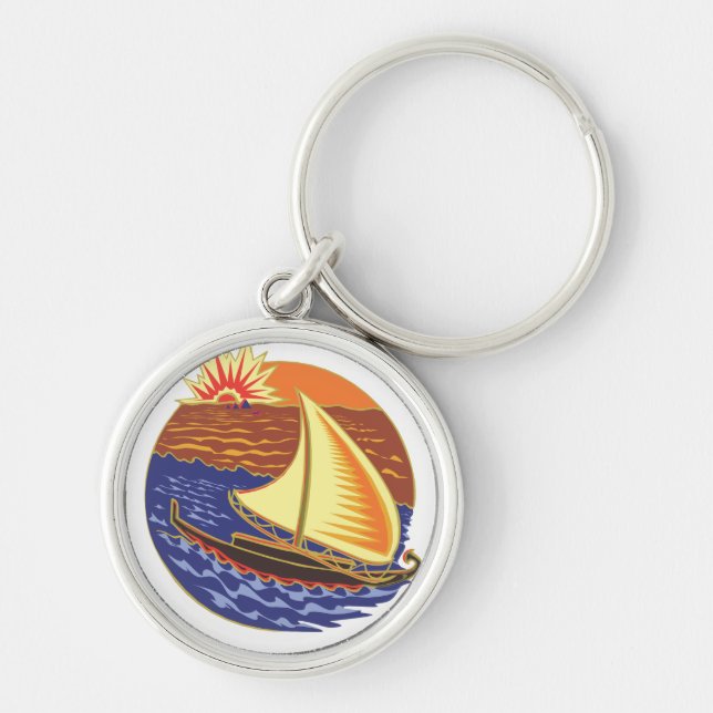 Keychain Rund Silverfärgad Nyckelring (Framsidan)