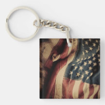 Keychain Rustic Flagga Patriotic