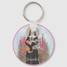 Keychain Saint Gertrude Patron St. of Cats Nyckelring