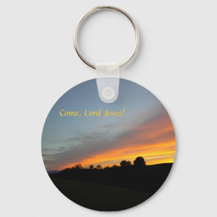 Keychain-Solnedgång och moln: Kom Lord Jesus! Nyckelring