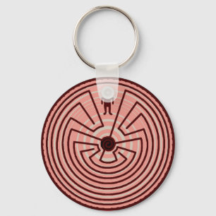 Keychain som ~Being inom en cirkulärlabyrintMaze Nyckelring