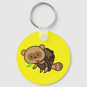 Keychain - TeaKettle Tanuki - YellowBack Nyckelring