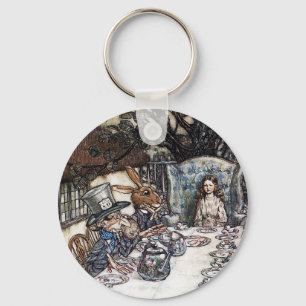 Keychain: Tokigt HatterTeaparty - vid Rackham Nyckelring