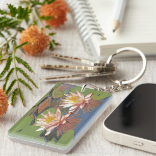 KEYCHAIN "TVÅ ROSA LOTUS BLOMMARS"