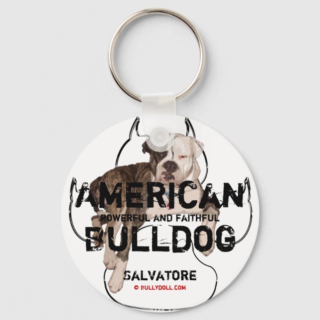 Keychain Unikat Salvatore American Bulldog Nyckelring (Framsida)