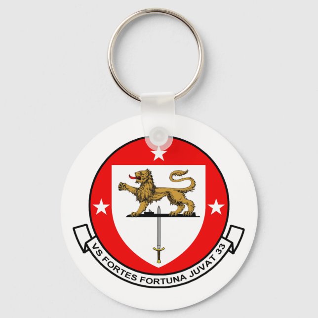 Keychain, VS-33 SCREWBIRDS FORTES FORTUNA JUVAT Nyckelring (Framsida)