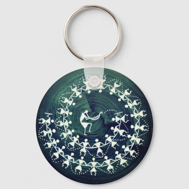 Keychain Warli art Medha Karandikar Nyckelring (Framsida)