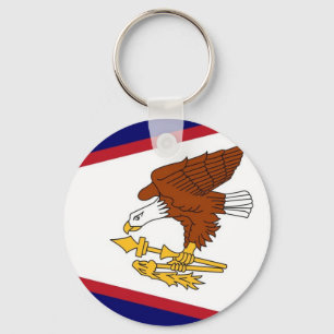 Keychain with Flagga of American Samoa Nyckelring