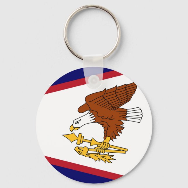 Keychain with Flagga of American Samoa Nyckelring (Framsida)