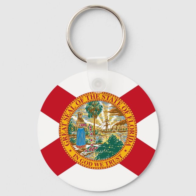 Keychain with Flagga of Florida State Nyckelring (Framsida)