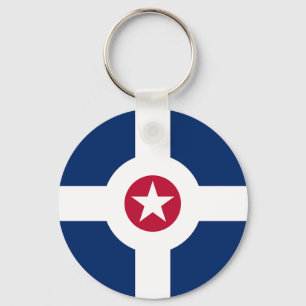 Keychain with Flagga of Indianapolis City, USA Nyckelring