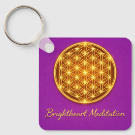 Keychain with Flower of Life and Maha Sri Yantra  Nyckelring