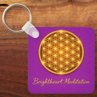 Keychain with Flower of Life and Maha Sri Yantra  Nyckelring