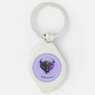 Keychain-Yellowstone Buffalo Swirl Silverfärgad Nyckelring