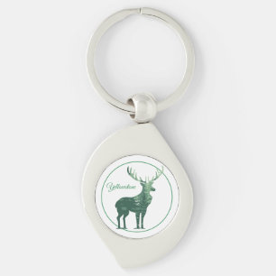 Keychain-Yellowstone Elk Swirl Silverfärgad Nyckelring