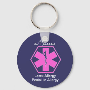 Keychains för medicinsk allergi för personlig nyckelring