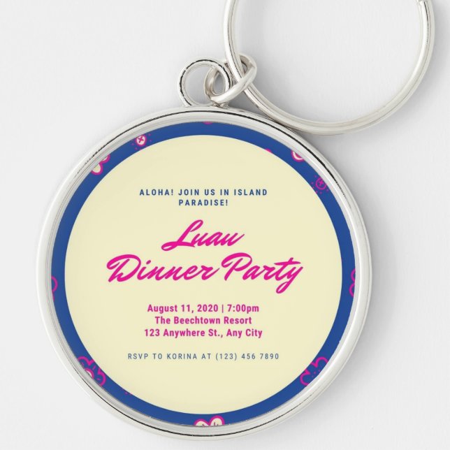 Keychains & Lanyards Rund Silverfärgad Nyckelring (Framsidan)