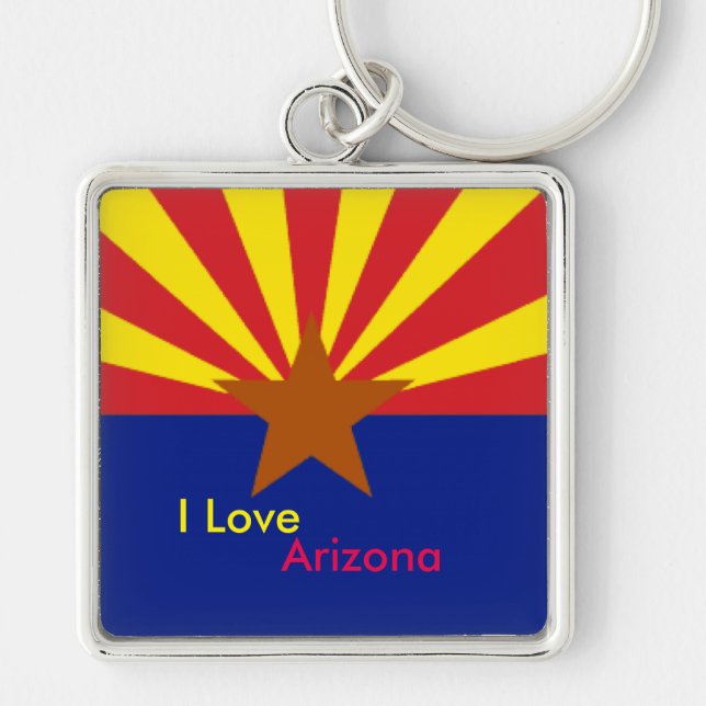 KeyHolder i Arizona Keychain Fyrkantig Silverfärgad Nyckelring (Framsidan)