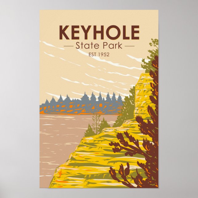 Keyhole State Park Wyoming Vintage Postcard Poster (Framsidan)