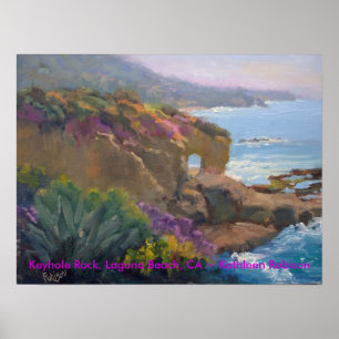 Keyholesten, Laguna strand, CA-~ Kathleen Robison Poster