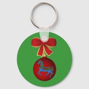 Keyjul Carousel Horse Bow Helgdag Keychain Nyckelring