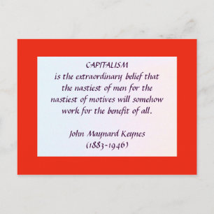 KEYNES on CAPITALISM-vykort Vykort