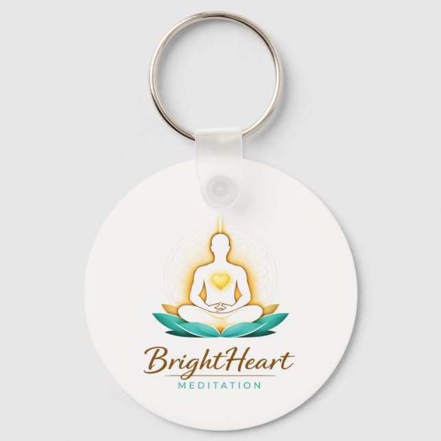 Keyring with Brightheart Meditation Logo Nyckelring (Framsida)