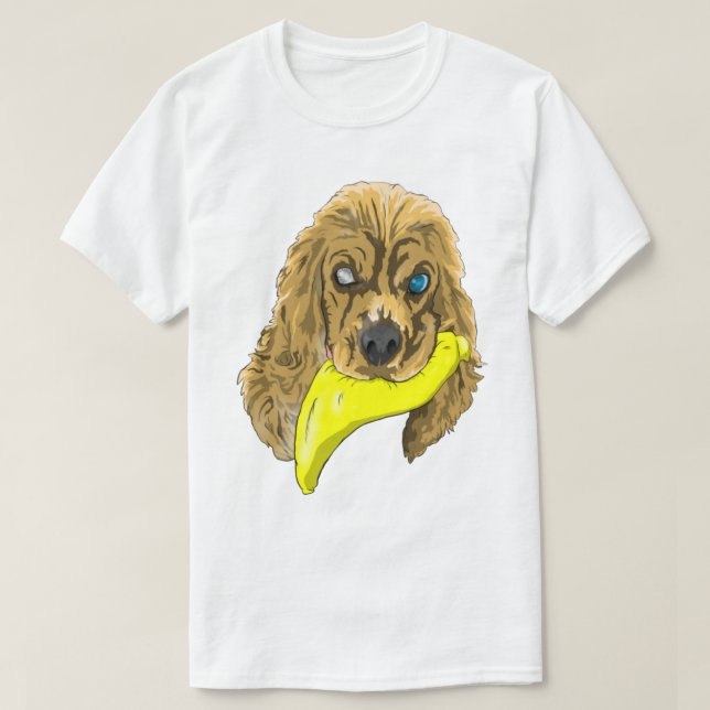 Keys & Banana, den dvärgspanieln T Shirt (Design framsida)