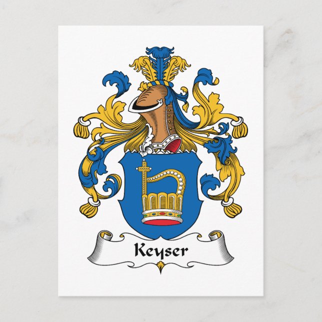 Keyser Family Crest Vykort (Framsida)