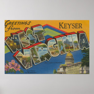 Keyser West Virginia - stora brevplatser Poster