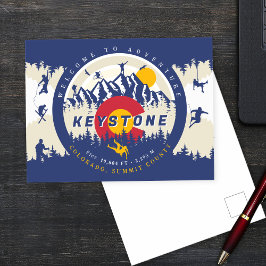 Keystone Colorado Flagga Mountain Ski klättrar Vykort