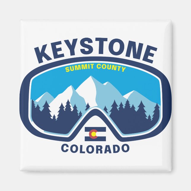Keystone Colorado Mountain Ski Goggles Magnet (Framsidan)
