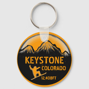 Keystone Colorado orange snowboard art keychain Nyckelring