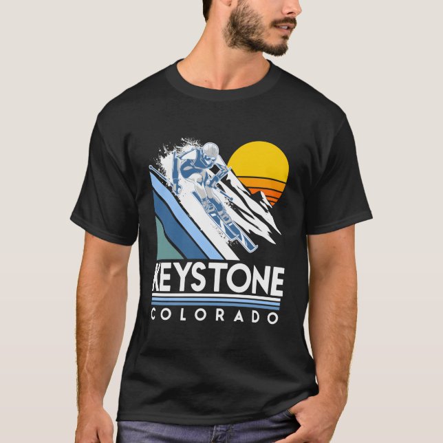 Keystone Colorado Retro Ski T Shirt (Framsida)