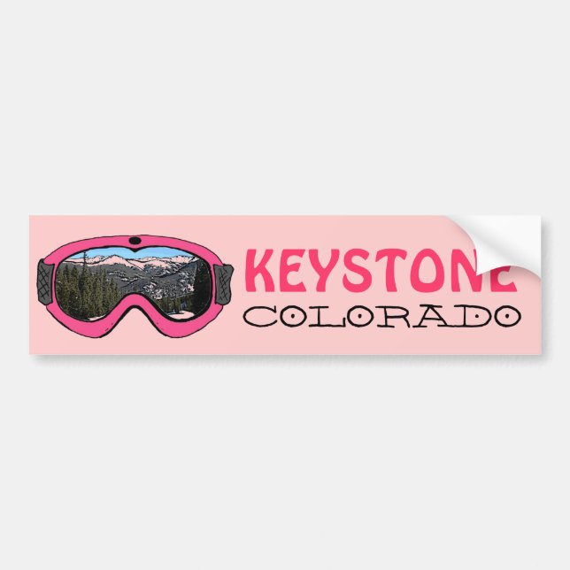 Keystone Colorado rosa snö goggle bildekal (Framsidan)