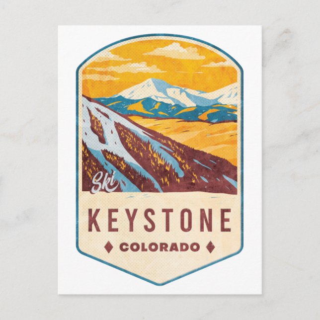 Keystone Colorado Ski Badge Vykort (Framsida)