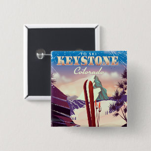 Keystone, Colorado Ski vintage stil poster. Knapp