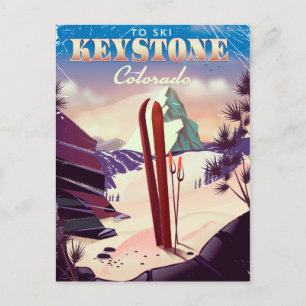 Keystone, Colorado Ski vintage stil poster. Vykort