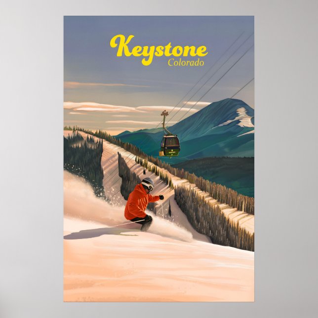 Keystone Colorado Skidort Reseskylt Poster (Framsidan)