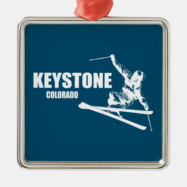 Keystone Colorado Skier Julgransprydnad Metall (Framsidan)