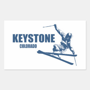 Keystone Colorado Skier Rektangulärt Klistermärke