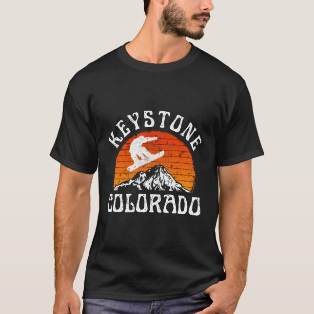 Keystone Colorado Snowboarder Mountains Ski T Shirt (Framsida)