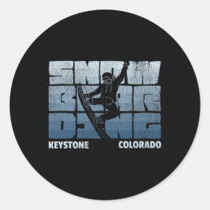 Keystone Colorado Snowboarding Resort Coola Vintag Runt Klistermärke