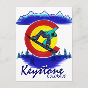 Keystone Colorado turblå snowboardpostkort Vykort