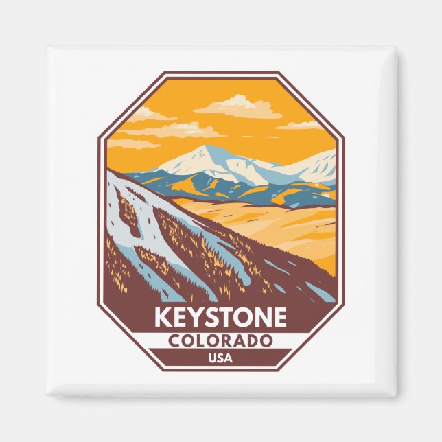 Keystone Colorado Winter Ski Area Magnet (Framsidan)