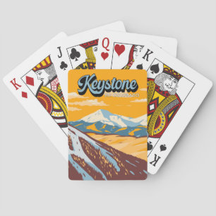 Keystone Colorado Winter Ski Area Vintage Casinokort