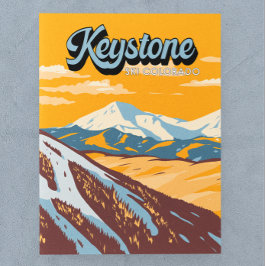 Keystone Colorado Winter Ski Area Vintage Vykort